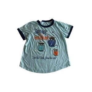 Skyway To Fantasyland Skyliner Women Short Sleeve T-Shirt Disney Small